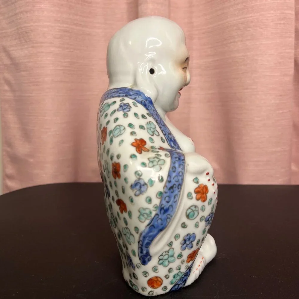 VTG Ceramic Laughing Buddha Figurine Symbol of happiness, wealth, & good fortune - Picture 14 of 16